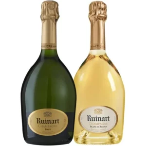 Champagne - Assortiment 2 bouteilles Ruinart R Brut - Ruinart Blanc de Blancs - 2x75cl